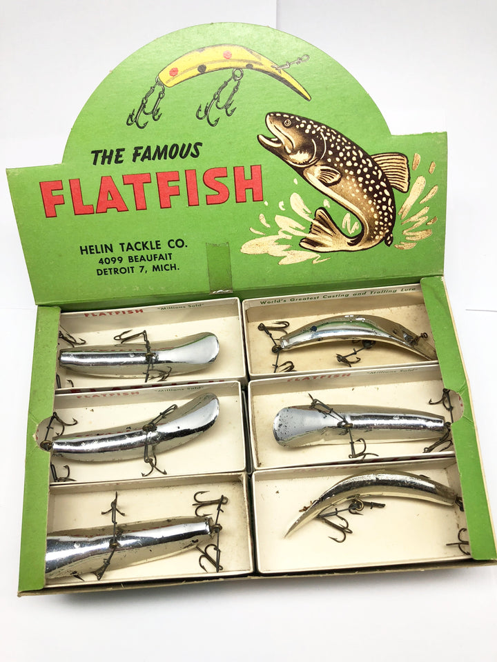 Helin Flatfish Dealer Box of 12 T4 SPL Silver Plated Color Lures New in Box