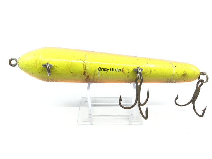 Crazy Glider Musky Lure 6 1/2" Long Orange and Black