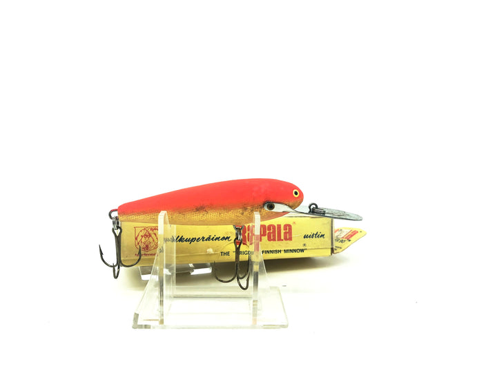 Vintage Rapala Deep 90, Gold Fluorescent Red Color with Box