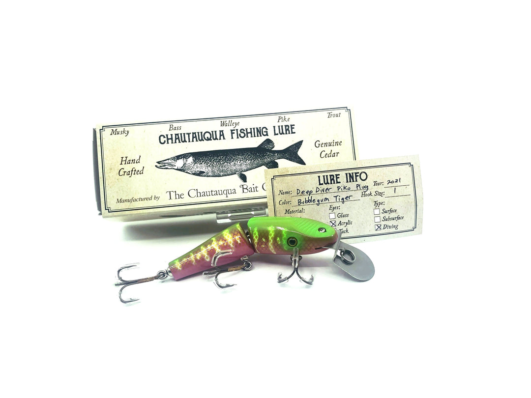 Chautauqua Jointed Deep Diver Piko Plug Bubblegum Tiger Color