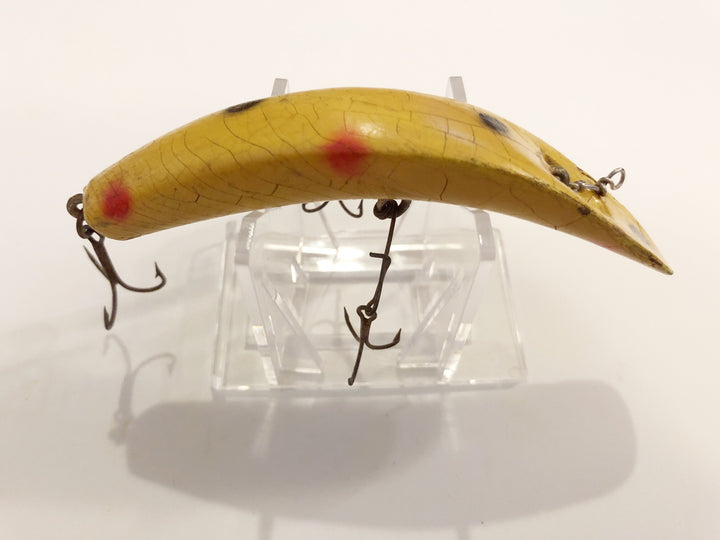 Helin P8 Wooden Lure in Yellow Spot Tougher Model