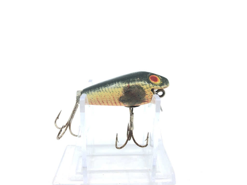 Vintage Wooden Shallow Diving Crankbait Red Ribs Green Back