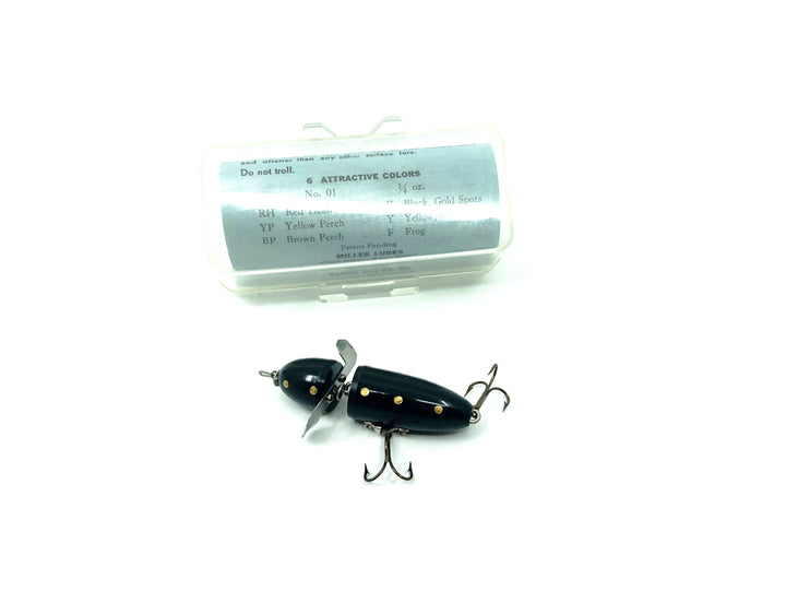 Miller Lures Top Kick with Box and Insert Black Gold Spot