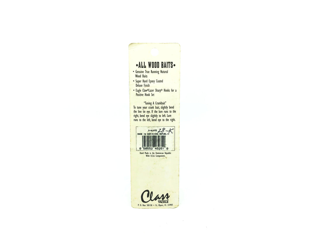 Class Tackle All Wood Baits Diving Guppy Khaki/Brown Back Color New on Card