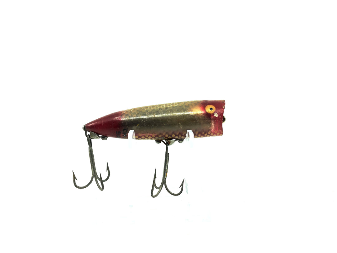 Heddon Chugger Spook 9542, FF+GR Fish Flash/Gold Reflector/Red Scale Color