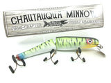Jointed Chautauqua 8" Minnow Musky Lure Special Order Color "Psychie Pikie"