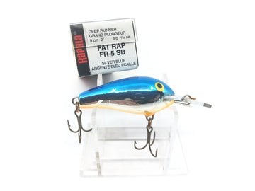 Leurre Vintage Rapala Rattlin' Fat Rap 5 – 3/8 Oz – Silver Blue – Fabriqué En Irlande