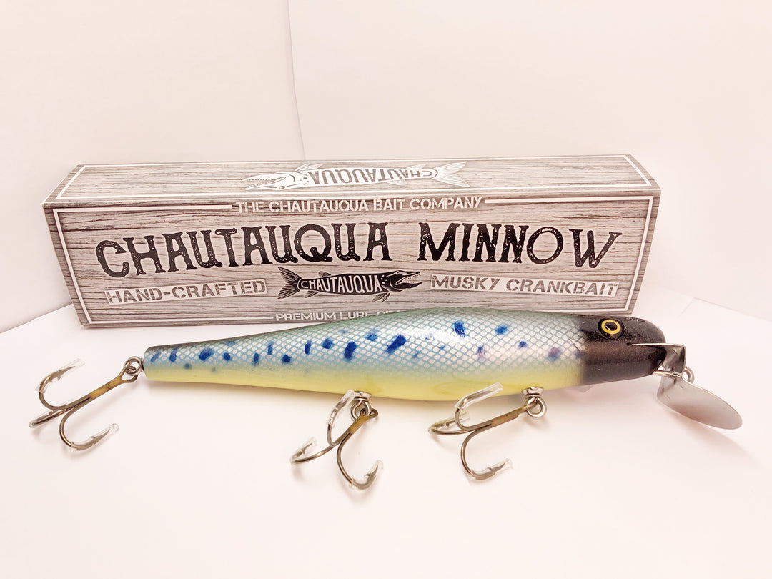 Chautauqua 8" Musky Minnow Special Order "Bavarian Blue Cream" Color