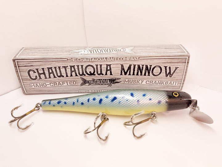 Chautauqua 8" Musky Minnow Special Order "Bavarian Blue Cream" Color