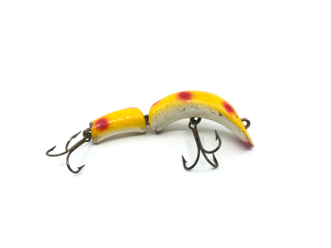 Kautzky Lazy Ike Flex Ike Lure Yellow with Red Dots Wooden Lure