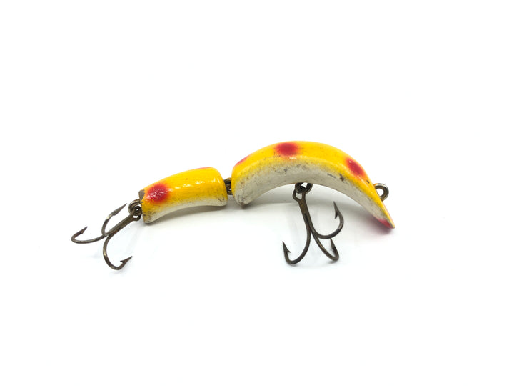 Kautzky Lazy Ike Flex Ike Lure Yellow with Red Dots Wooden Lure