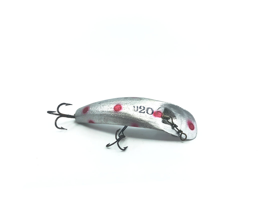 Vintage Helin Flatfish U20 SPF Silver Fluorescent Red Spots