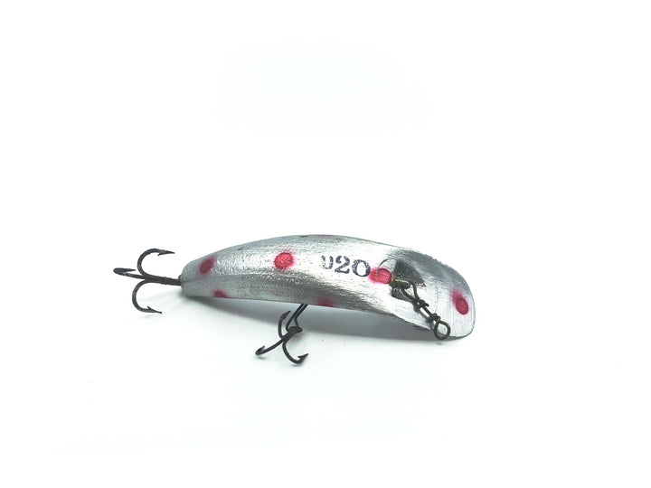 Vintage Helin Flatfish U20 SPF Silver Fluorescent Red Spots