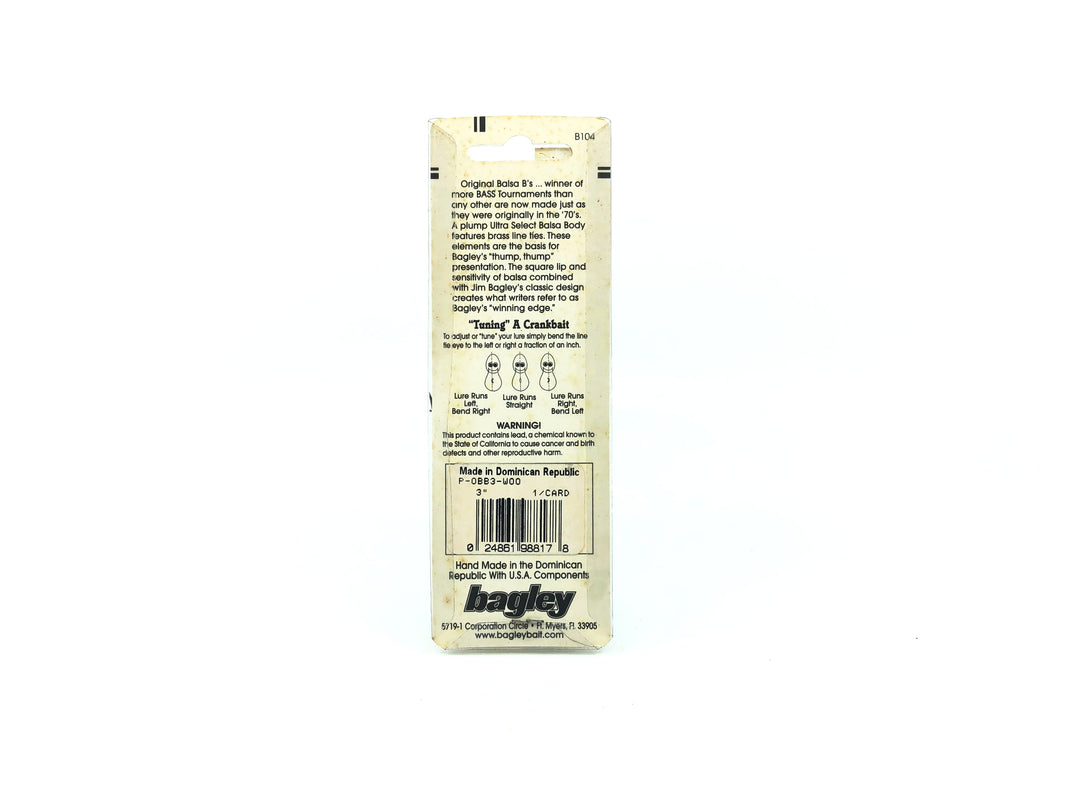 Bagley Balsa B3 BB3-WOO Matte Hot Tiger Color, New on Card