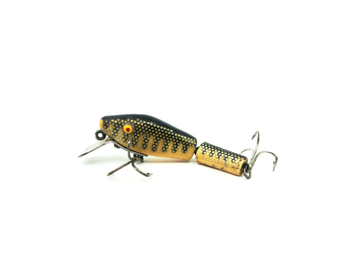 L & S Minnow Bass-Master Model 15, White/Black Back/Silver Scales Color, Opaque Eyes