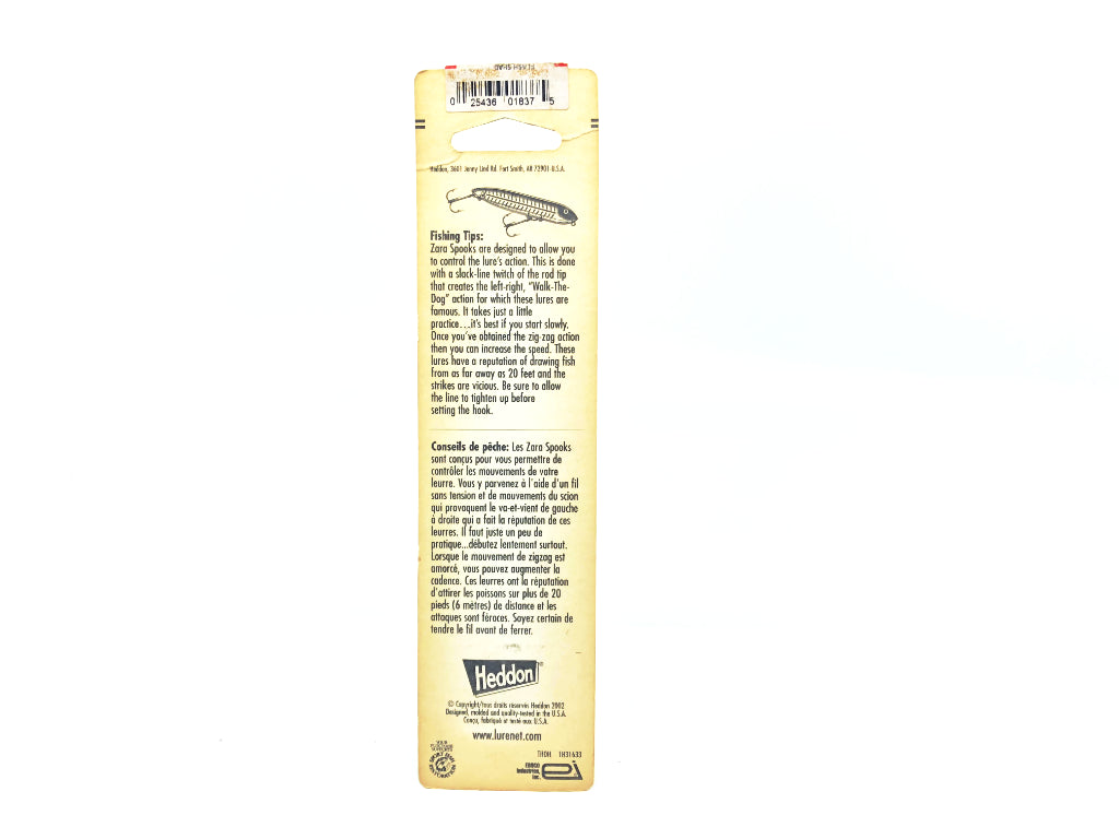 Heddon Original Zara Spook FS Flash Shad Discontinued Color New on Card