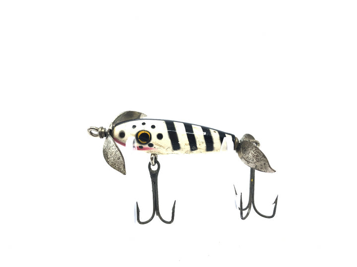 Vintage Eger Baits Baby Dillnger White Black Ribs