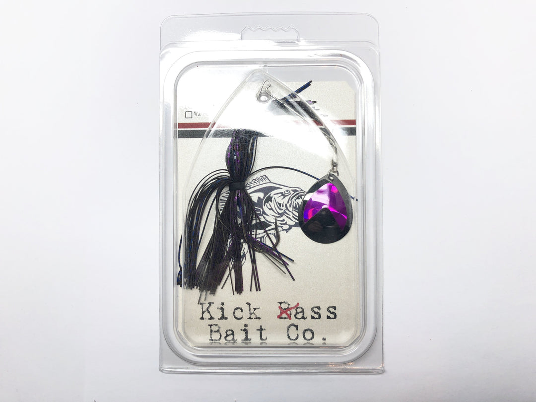 Kick Bass Bait Co 3/8 oz Spinnerbait in NB-Blue Black Purple Color