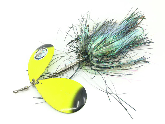Musky Mayhem Tackle Junior Double Cowgirl Black Chartreuse Color