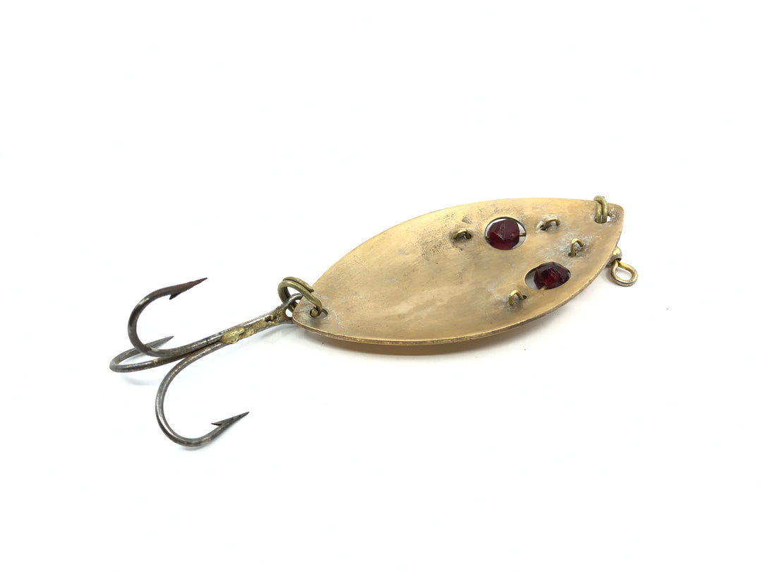 Cuillère de finition nickel vintage GIBBS Ruby-Eye Wiggler taille 3 1/2 Cuillère de finition nickel vintage GIBBS Ruby-Eye Wiggler taille 3 1/2