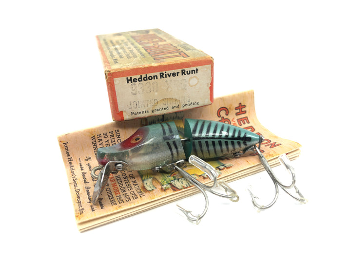 Heddon Jointed River Runt 9330 XRG Green Shore Minnow Color with Box and Catalog