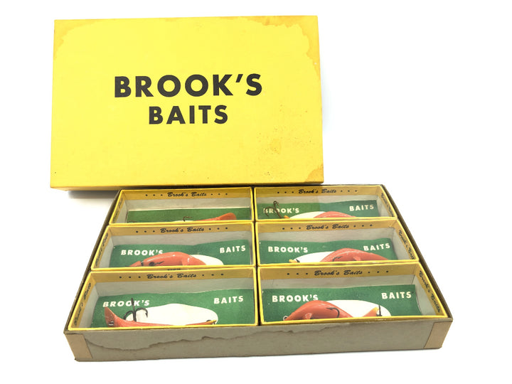 Brooks Baits Jointed Reefer Six Pack Dealer Box Orange with Black Spots Vintage