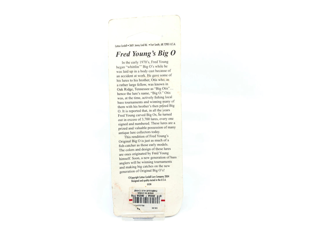 Cotton Cordell Fred Young Original Big O Wooden Lure Oxbow Bream Color on Card