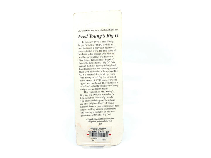 Cotton Cordell Fred Young Original Big O Wooden Lure Oxbow Bream Color on Card