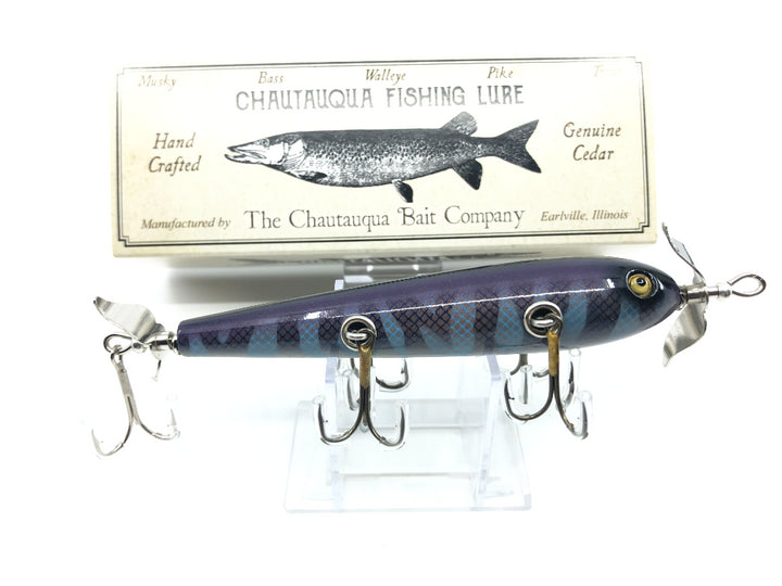 Chautauqua Custom Long Five Hook Minnow in Purple Tiger 2020 Color