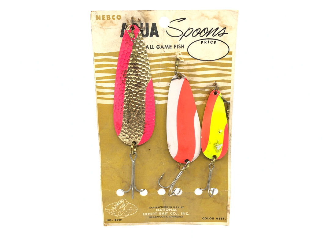 Vintage NEBCO National Expert Bait Co. Aqua Spoons Dealer Card