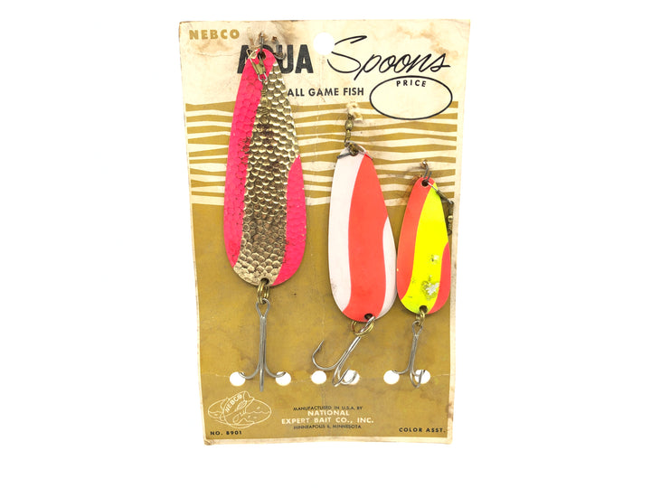 Vintage NEBCO National Expert Bait Co. Aqua Spoons Dealer Card