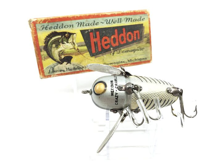 Heddon Crazy Crawler 2120 XRS Silver Shore Color with Box Nice Combo