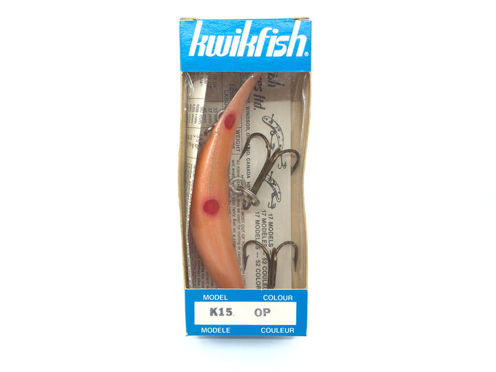 Kwikfish K15 OP Orange Pearl Color New in Box Old Stock
