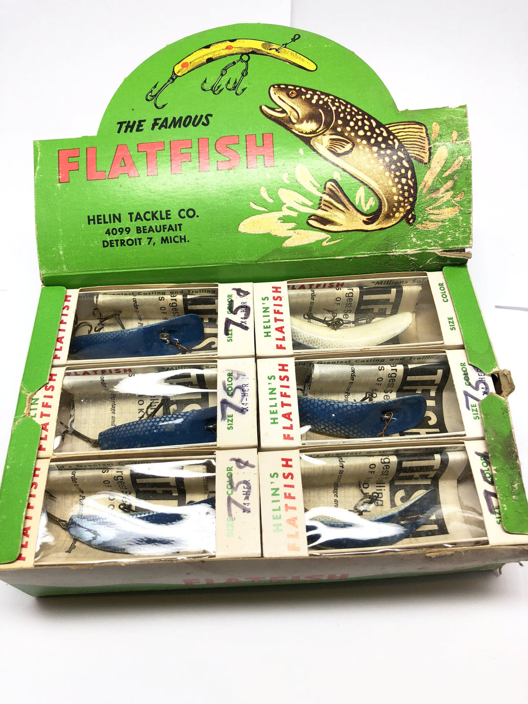 Helin Flatfish Dealer Box of 12 X4 HE Herring Color Lures New in Box