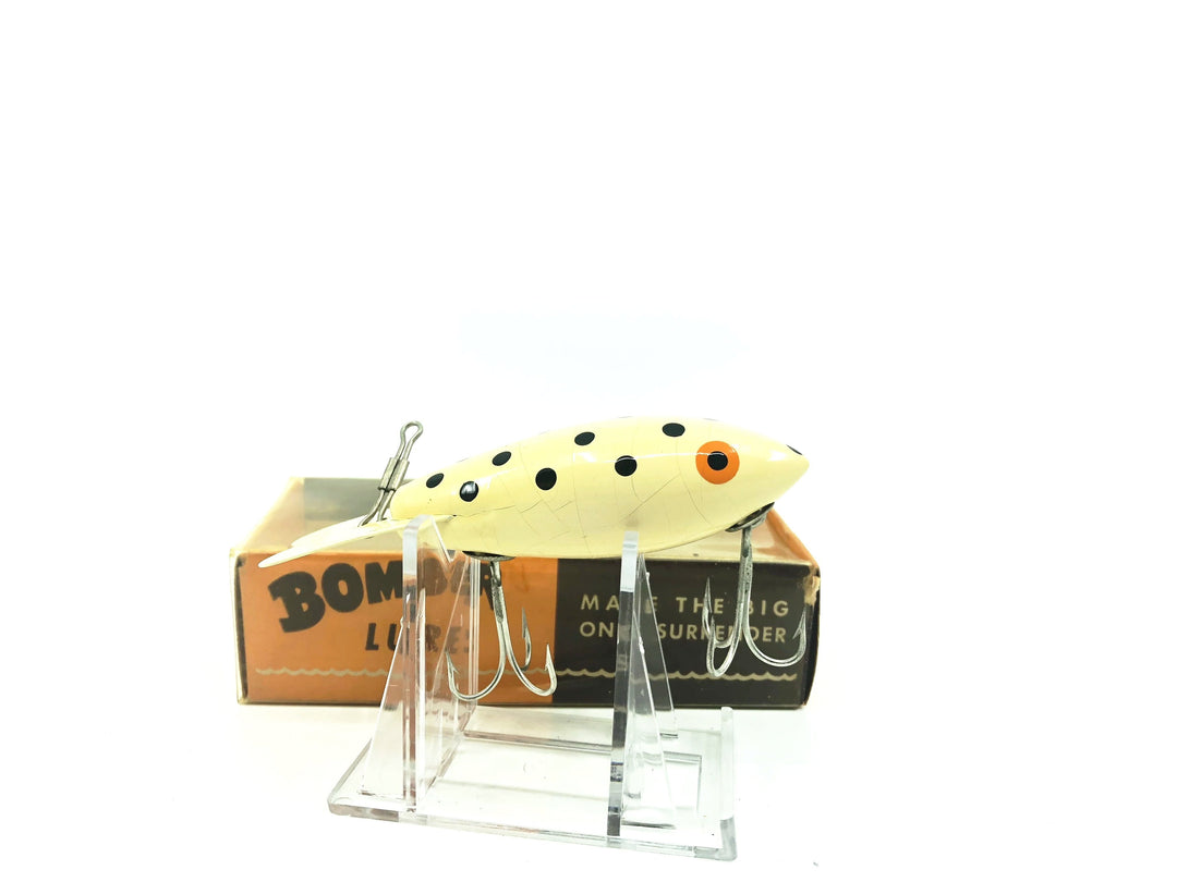 Bomber Wooden 500 Series 536 White Black Dots with Box Color