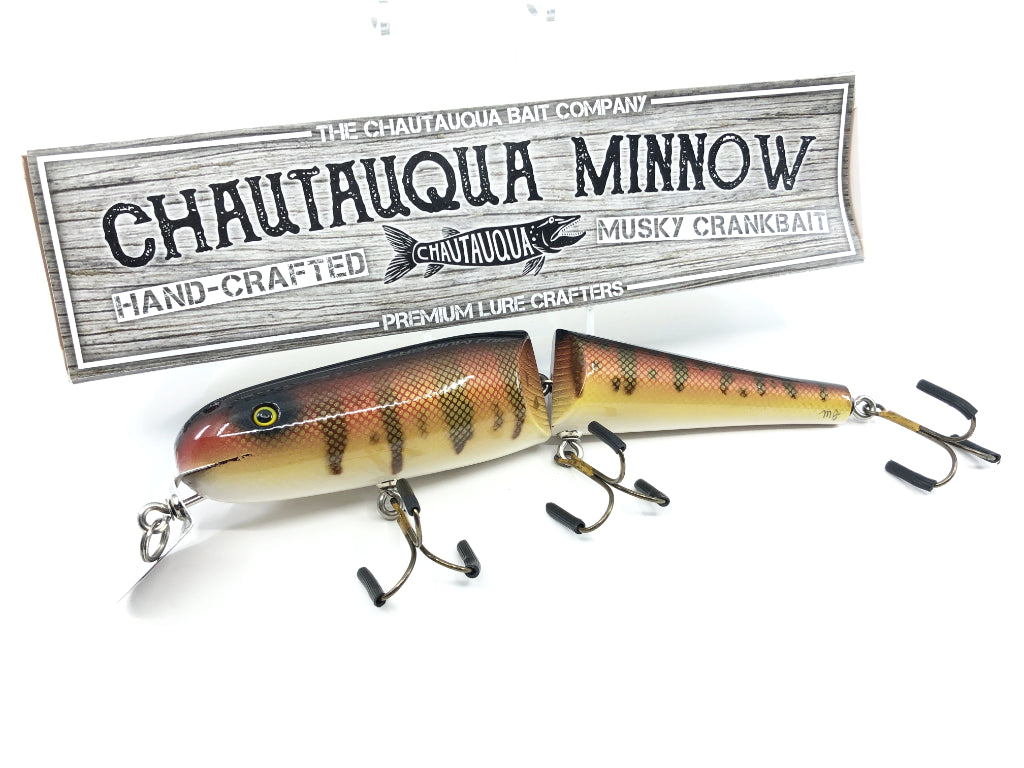 Jointed Chautauqua 8" Minnow Musky Lure Red Perch 2020 Color