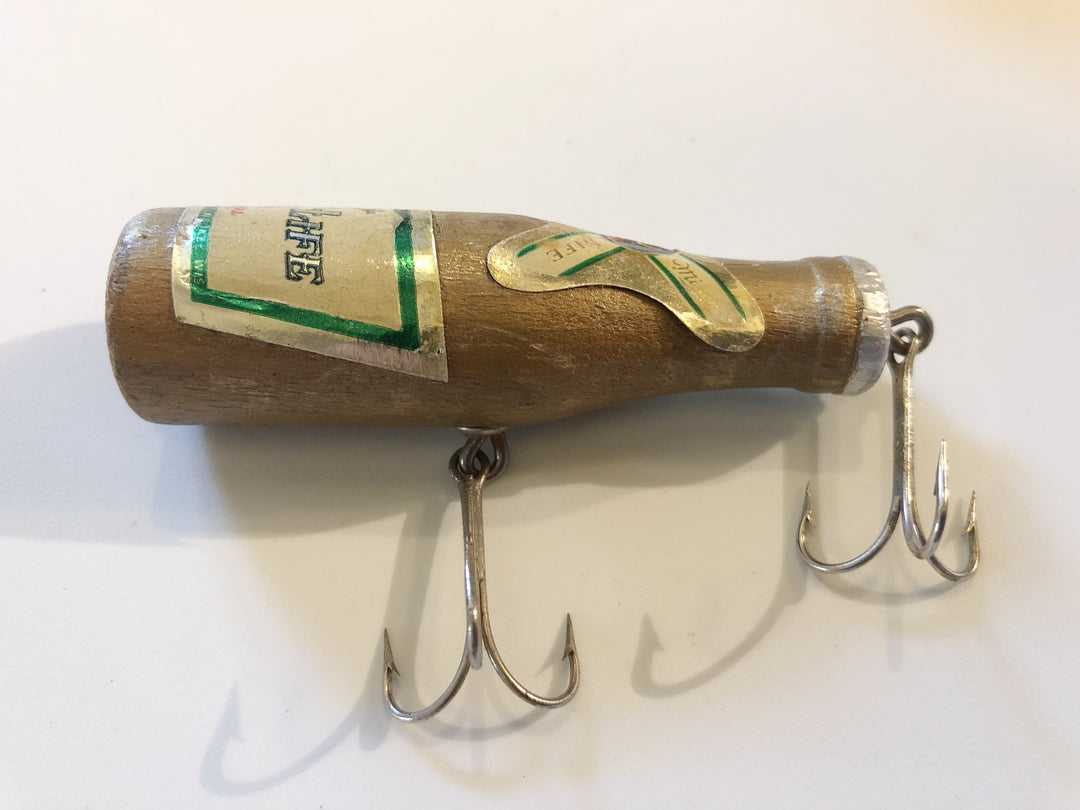 Jamison Lure Company Miller High Life Wooden Bottle Novelty Fishing Lure