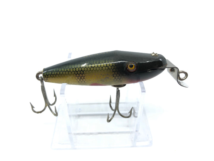Creek Chub 4300 River Scamp in Perch Color 4301 Vintage Wooden Lure Glass Eyes