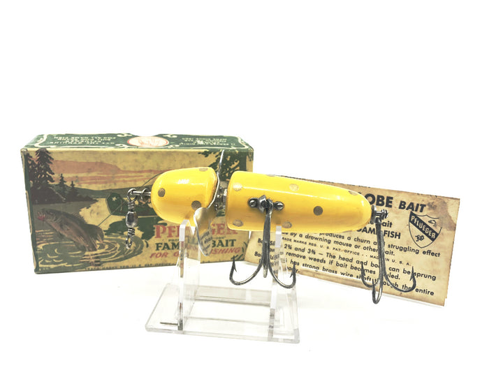 Pflueger 3750 Globe Yellow with Gold Dots 3 5/8" Size with Box