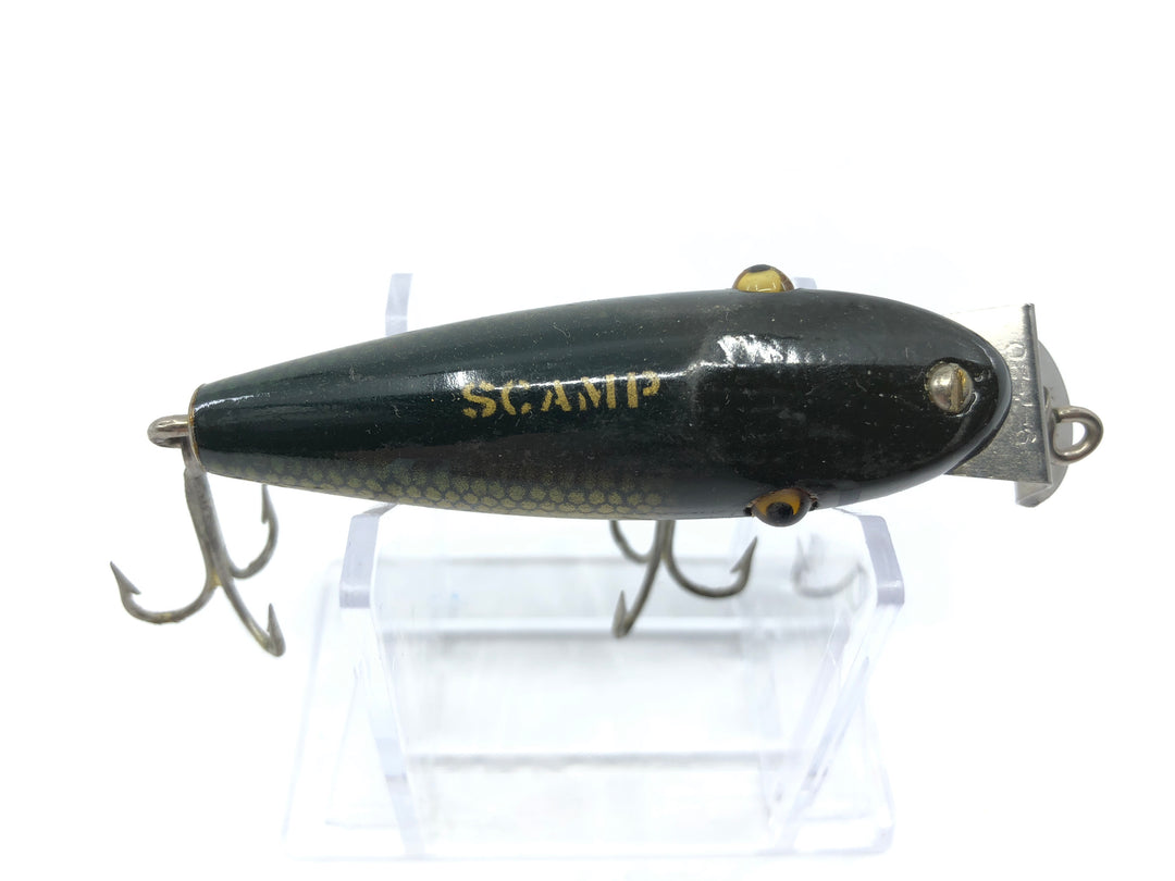 Creek Chub 4300 River Scamp in Perch Color 4301 Vintage Wooden Lure Glass Eyes