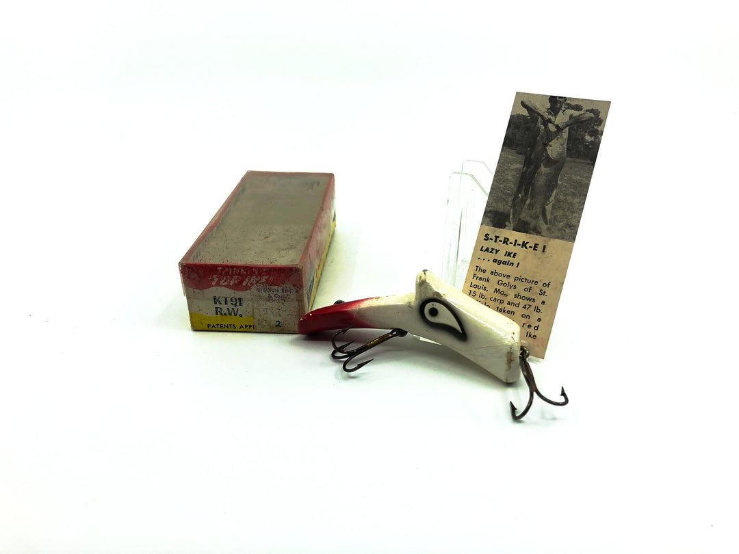 Kautzky Lazy Ike Wooden Spinning Top Ike with Box and Insert Red/White Color