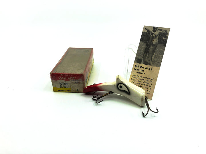 Kautzky Lazy Ike Wooden Spinning Top Ike with Box and Insert Red/White Color