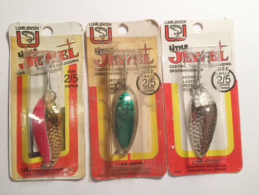 Luhr-Jensen Little Jewel Lures Lot of 3 New on Card 2/5 oz Lot 18