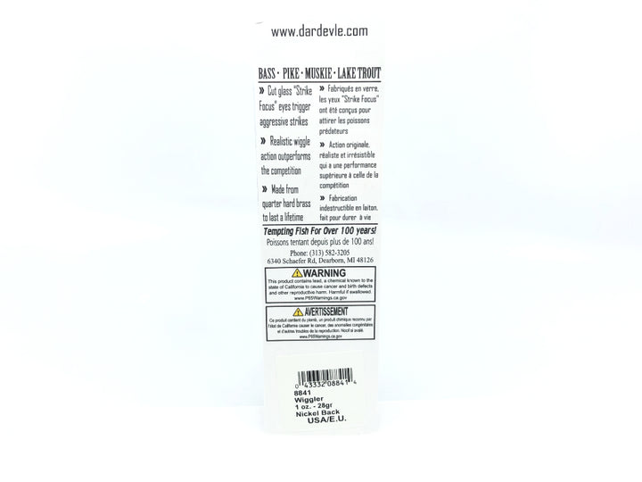 Eppinger Red Eye Wiggler 1 oz. Color 41 White Devle New on Card