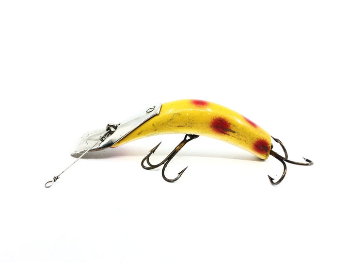 Kautzky Lazy Ike Wooden Deep Ike Yellow with Red Spots