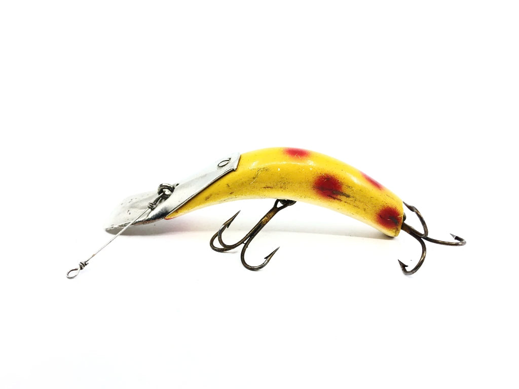 Kautzky Lazy Ike Wooden Deep Ike Yellow with Red Spots