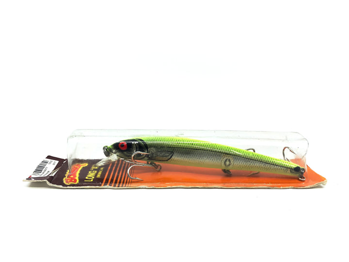 Bomber Heavy Duty Long A 16A XSICH Silver Flash/Chartreuse Back and Belly on Card