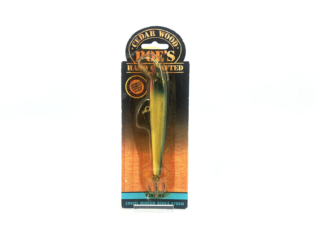 Poe's Cruise Minnow Series 2700W, Green Back Gold Body Color on Card