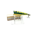 Wood-Line Lure Popper, Blue Speckle/Yellow Ribs Color, Wisconsin Bait