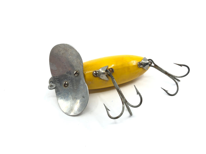 Arbogast Jitterbug Yellow with Gray Ribs Color